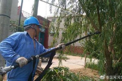 磁縣供電公司在10千伏東赫035線路清理樹障