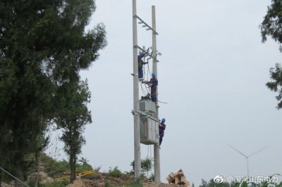 新架高壓線路1200米，新立電桿4基，組裝臺架2處