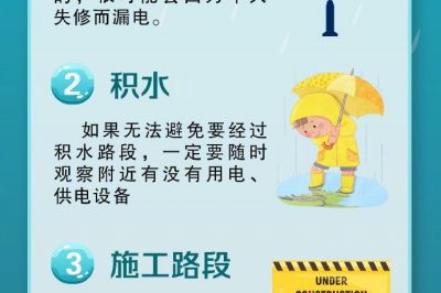 暴雨雷電頻繁，出行謹防觸電